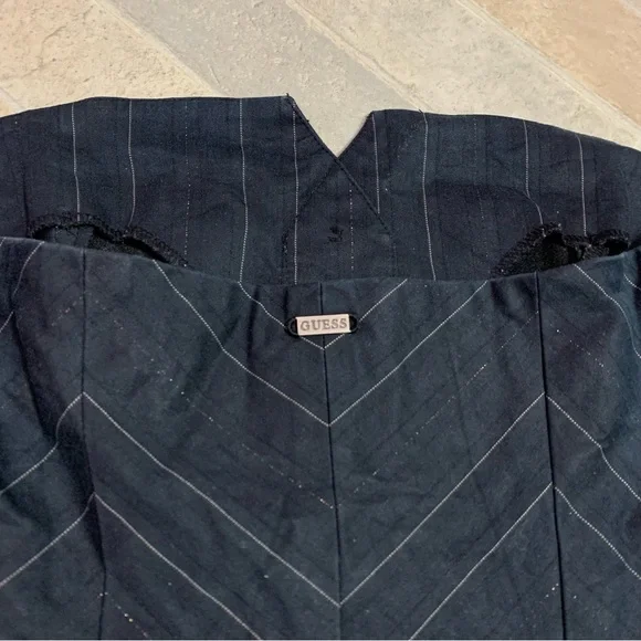 *RARE VTG Guess grey strapless corset top w/pinstripes - small - Picture 9 of 9